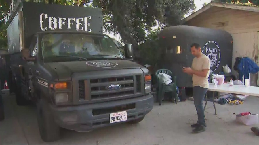 The Majano Family's coffee truck. (KTLA)