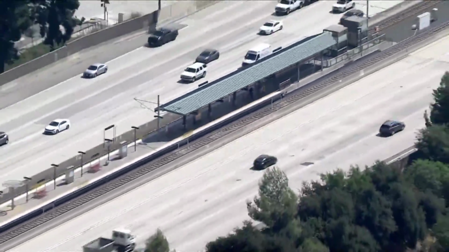 The LA Metro Allen Station in Pasadena along the A Line is shown on Aug. 7, 2024. A woman was brutally attacked by a man at the station early in the morning.