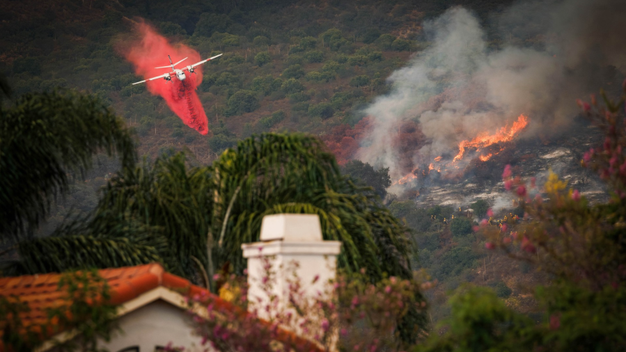 Plane makes a drop on the Airport Fire