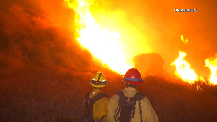 Brush fire erupts in San Bernardino County