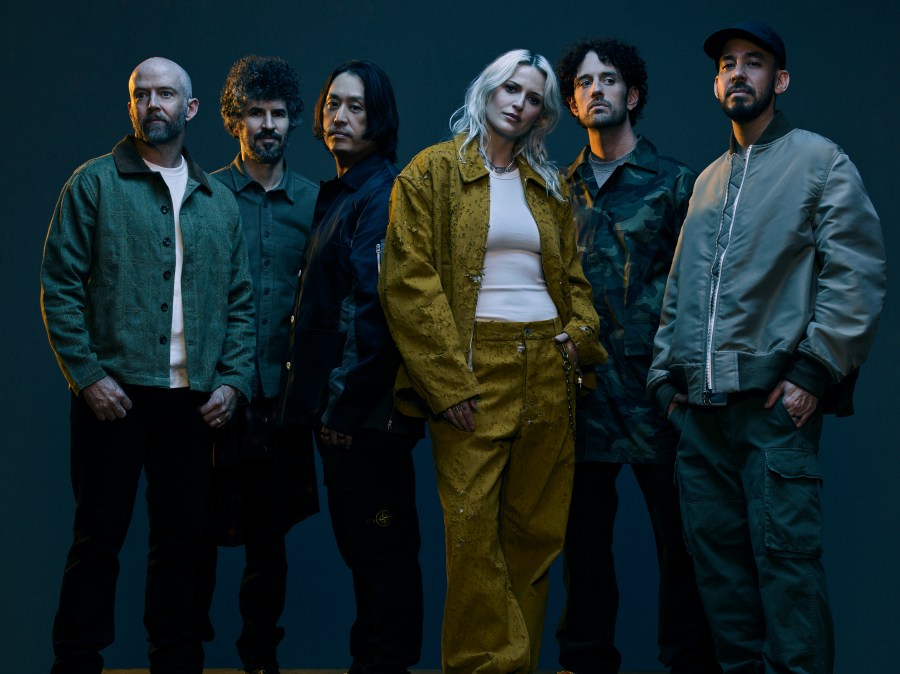 Linkin Park, with new singer Emily Armstrong, shown in this undated photo by James Minchin III. The band announced a surprise performance at the Kia Forum in Inglewood on Sept. 11, 2024.
