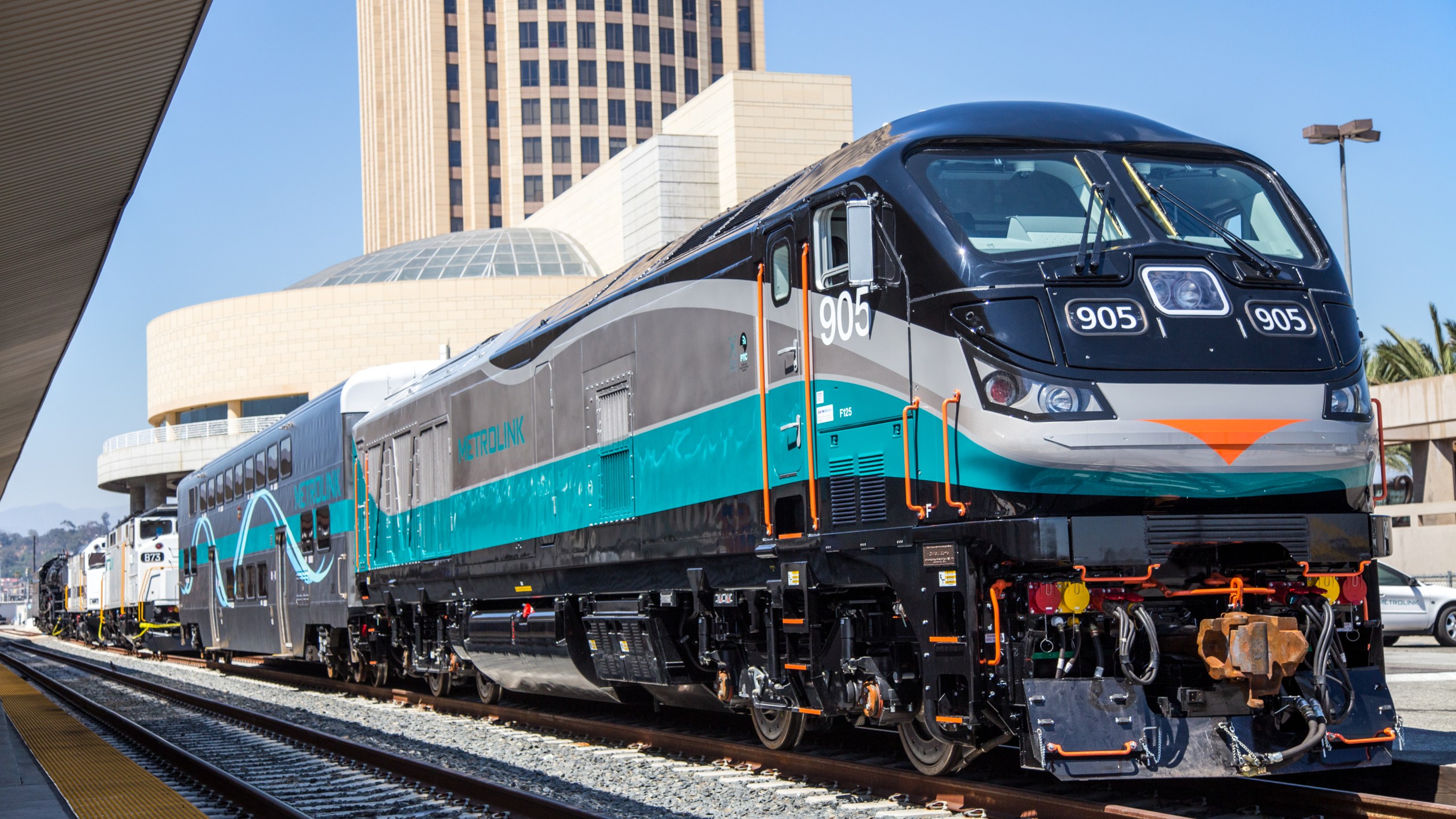 A Metrolink F125 “Spirit” locomotive is shown in this undated photo courtesy of San Bernardino Railroad Historical Society.