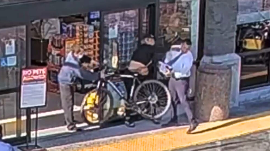 Security cameras captured the female suspect punching the store's assistant manager when she was confronted for stealing on August 26, 2024. (Santa Ana Police Department)