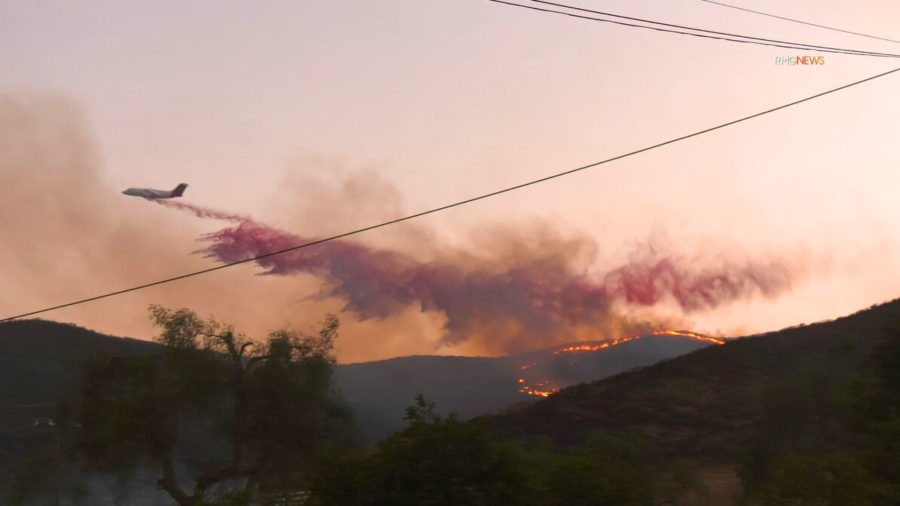 A growing wildfire prompted evacuations near Perris in Riverside County on September 4, 2024. (RMG)