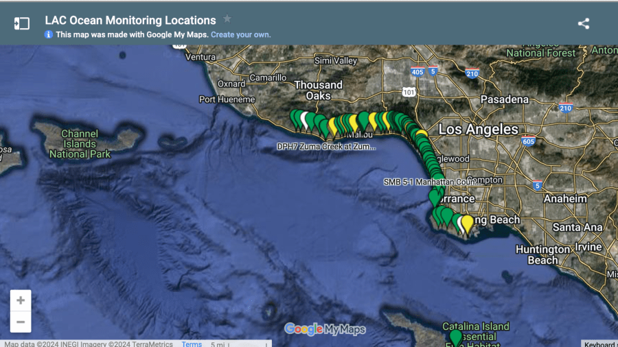 Beach monitoring map