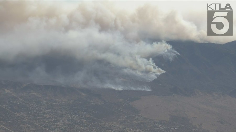 A Sky5 aerial view of the Bridge Fire.