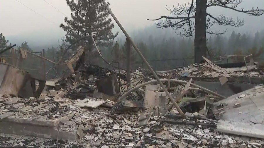 Dozens of homes have been destroyed as the Bridge Fire continues burning in the San Gabriel Mountains of Los Angeles and San Bernardino counties. (KTLA)