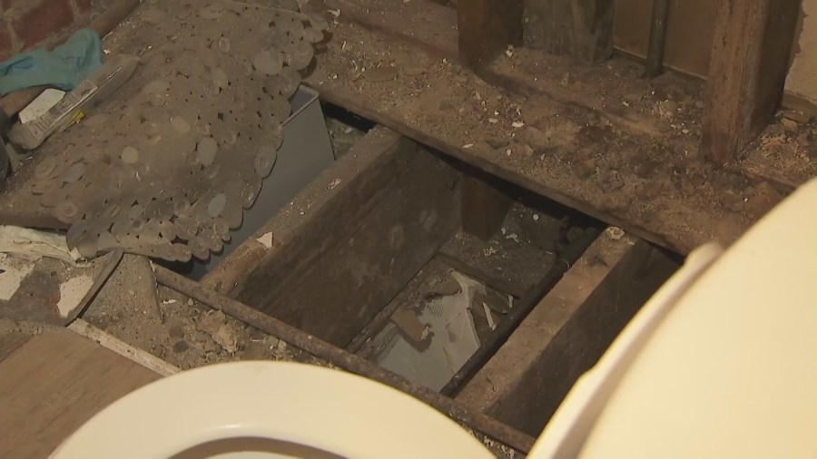 The fire left families displaced after burning through several apartment units and leaving them uninhabitable. (KTLA)