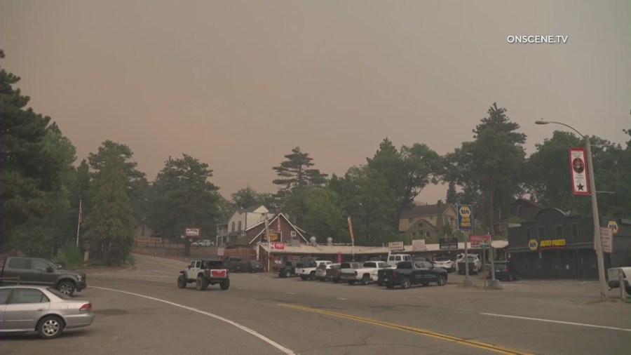 Smoke-filled skies cover communities across San Bernardino County due to the rapidly-expanding Line Fire on September 7, 2024. (OnScene.TV)