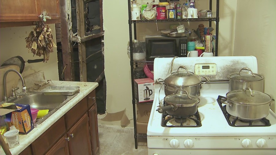 The fire left families displaced after burning through several apartment units and leaving them uninhabitable. (KTLA)