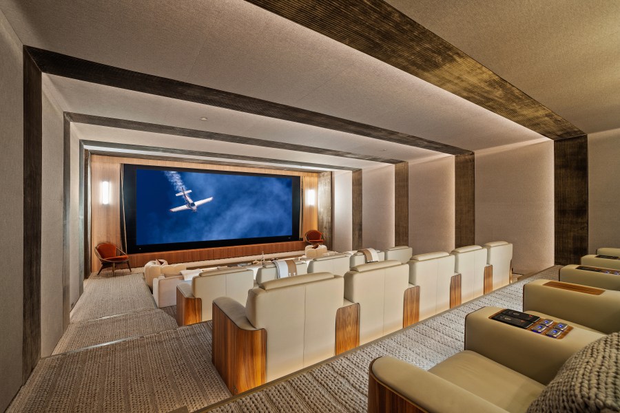 The personal screening room inside Villa Siena in Bel-Air is shown in this undated photo by Anthony Barcelo. (The Beverly Hills Estates)