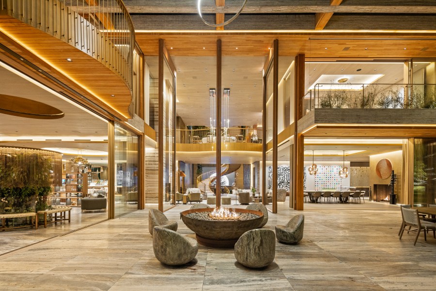 The foyer at Villa Siena is shown in this undated photo by Anthony Barcelo. (The Beverly Hills Estates)