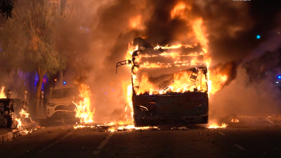 Metro bus fire Echo Park