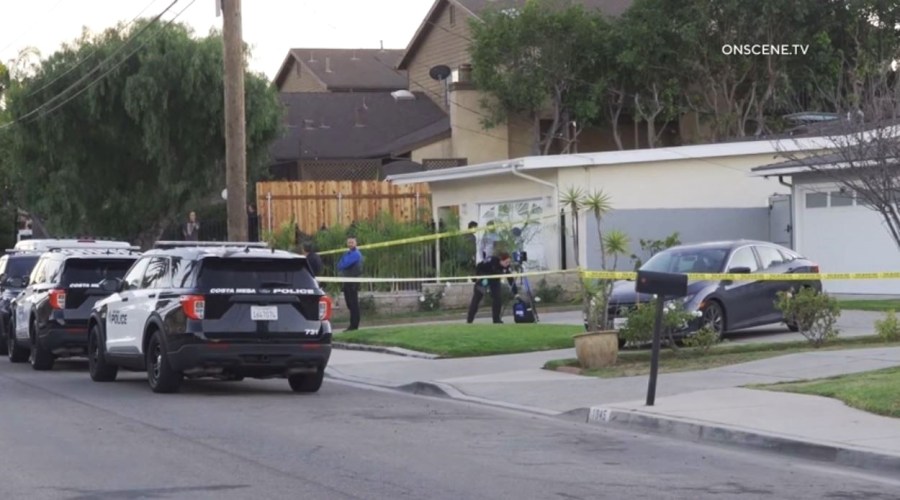 A suspect was arrested after a woman's body was discovered in the backyard of a Costa Mesa home on Oct. 22, 2024. (OnScene.TV)