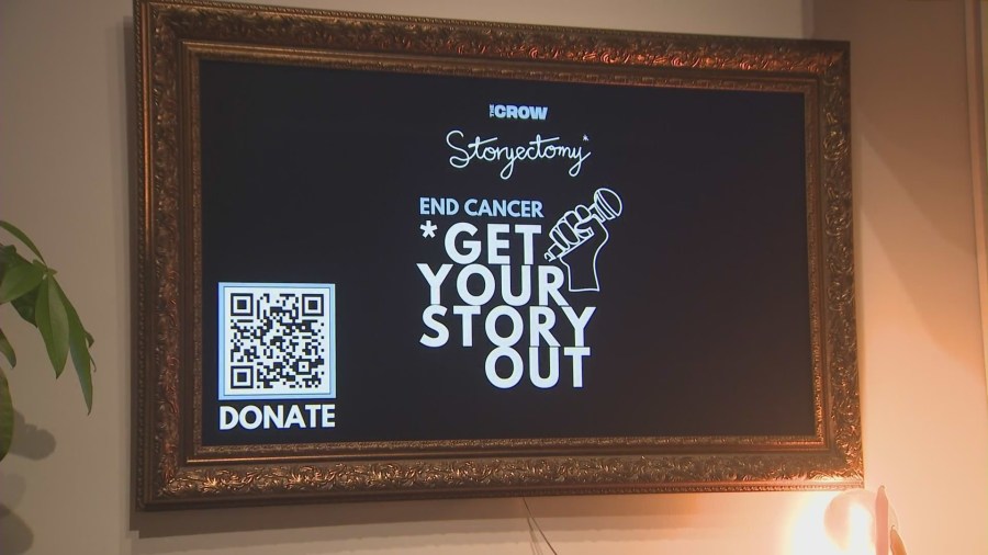 The Storyectomy End Cancer program at The Crow Comedy Club in Santa Monica. All proceeds will benefit the American Cancer Society. (KTLA)