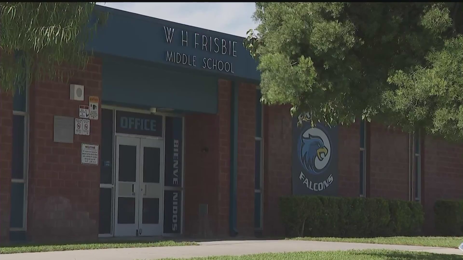 Frisbie Middle School in Rialto, California. (KTLA)