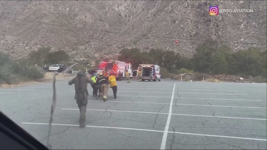 The injured hiker was rushed by ambulance to a hospital for surgery on Oct. 27, 2024. (@rsoaviation)