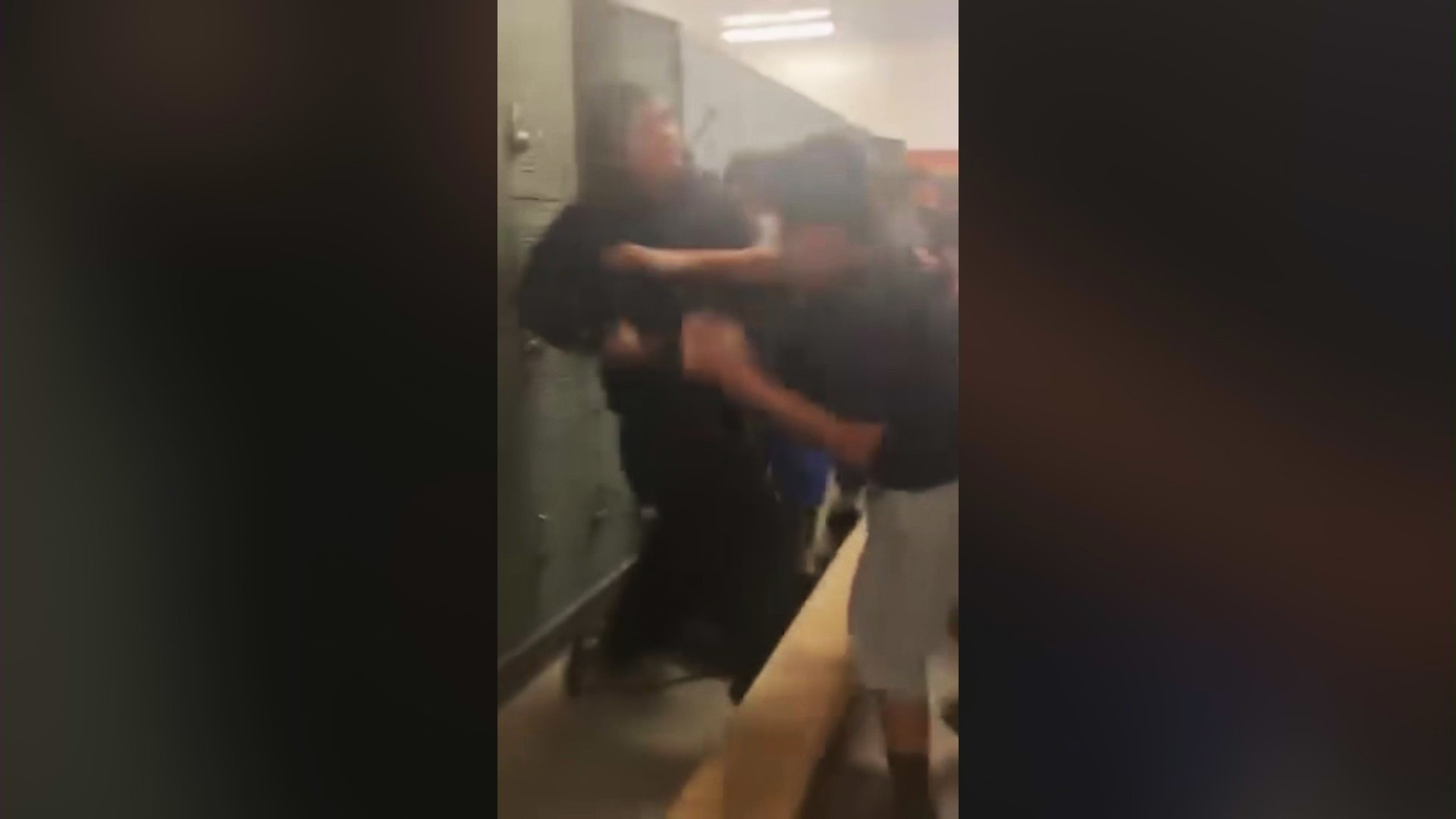 Cellphone video captured the moment a student was stabbed during a fight in a locker room at Frisbie Middle School in Rialto on Oct. 11, 2024.