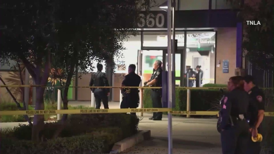 Police investigate a shooting at Santa Monica College on Oct. 14, 2024. (TNLA)