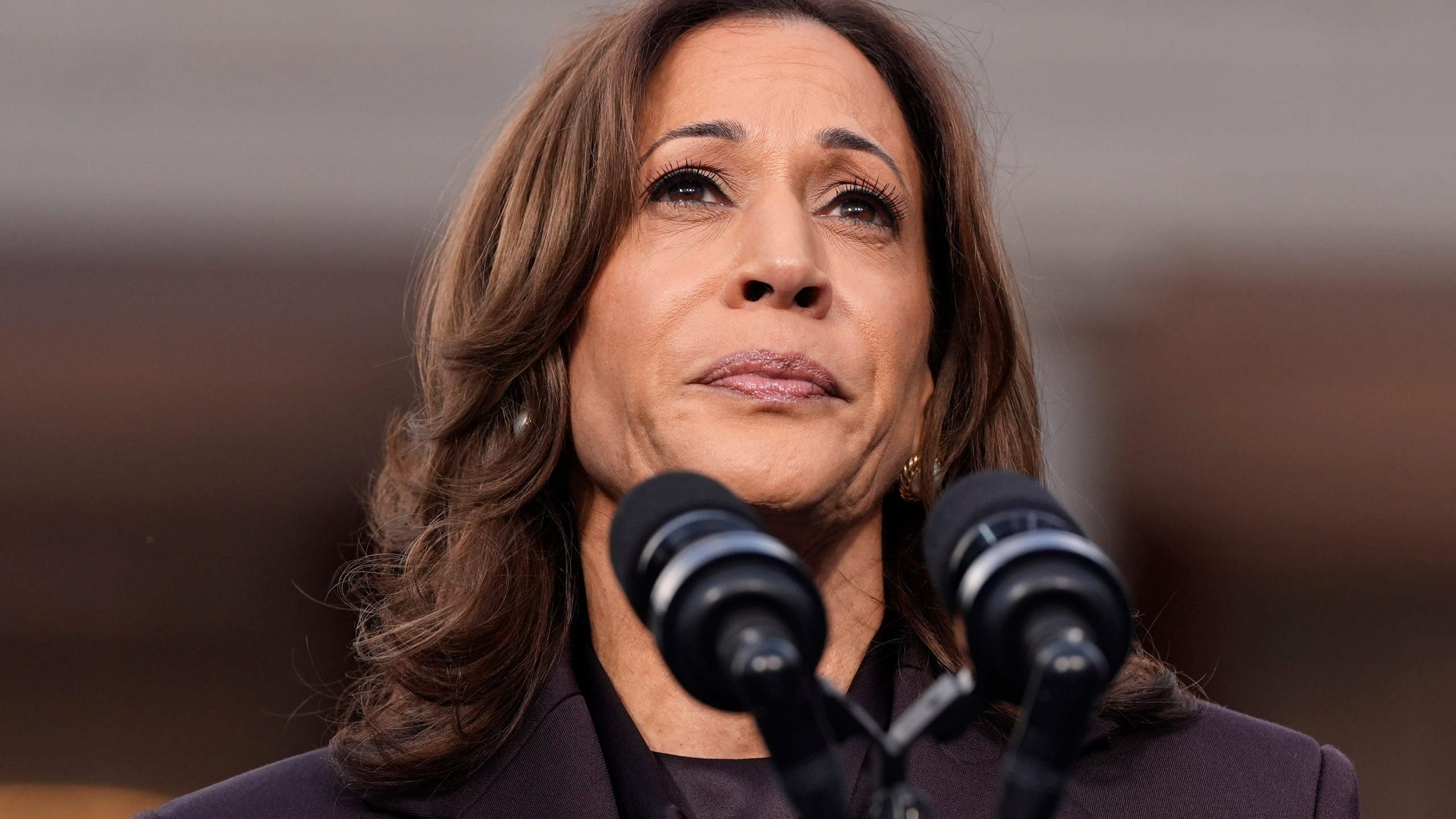 Vice President Kamala Harris delivers a concession speech after the 2024 presidential election, Wednesday, Nov. 6, 2024, on the campus of Howard University in Washington. (AP Photo/Jacquelyn Martin)