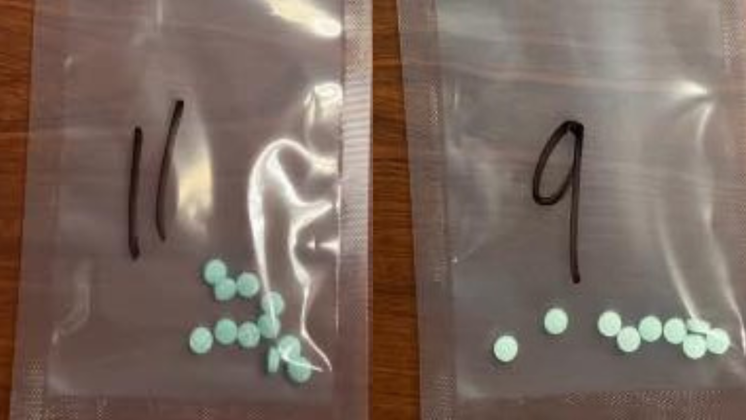 Twenty fentanyl pills are seen in an image provided by the Murrieta Police Department.