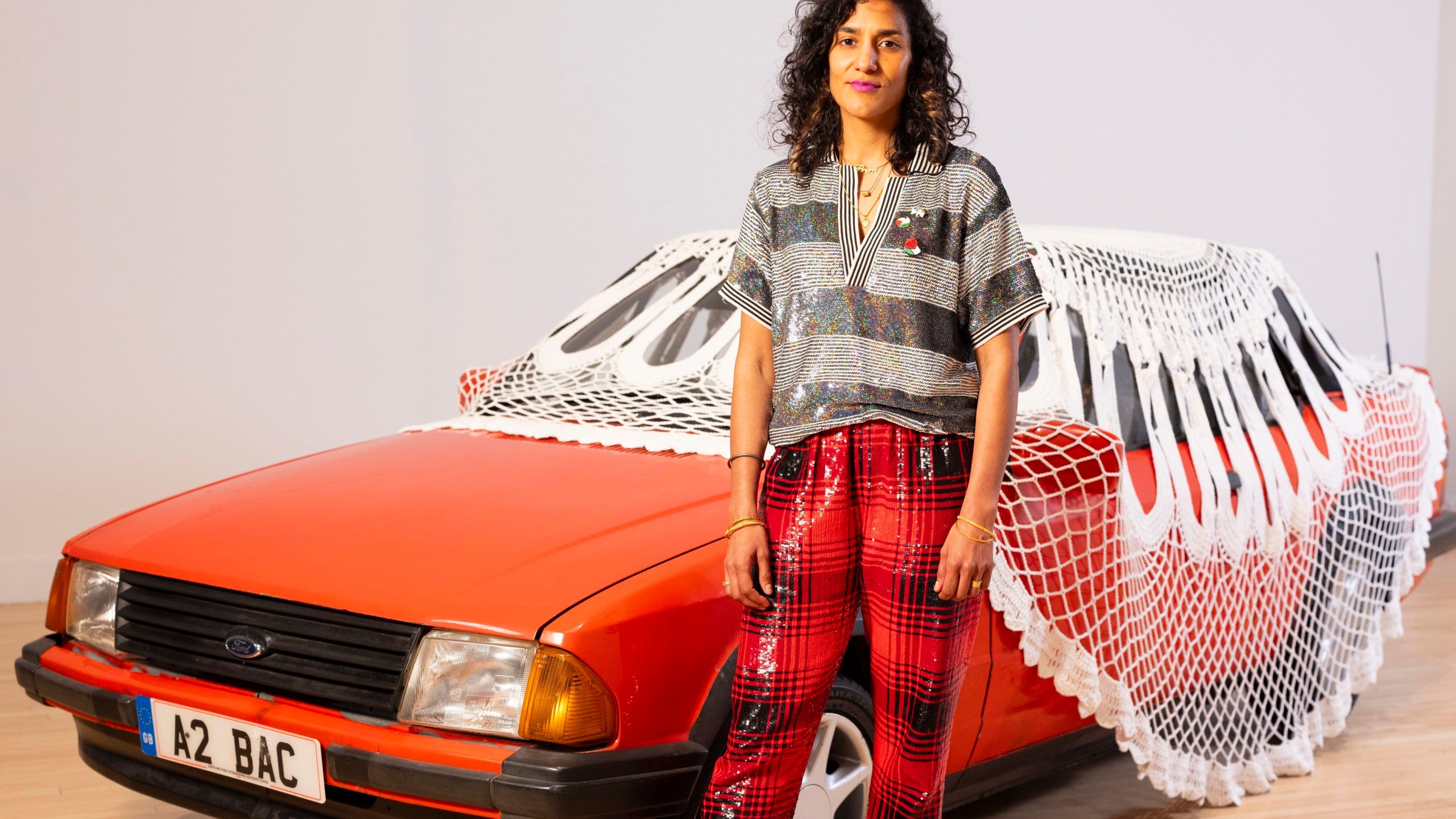 Jasleen Kaur is announced as the winner of the Turner Prize 2024 at Tate Britain, in London, Tuesday, Dec. 3, 2024. (David Parry/PA via AP)