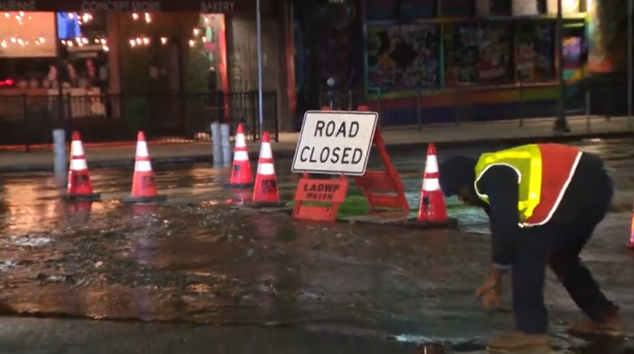 Hollywood water main break