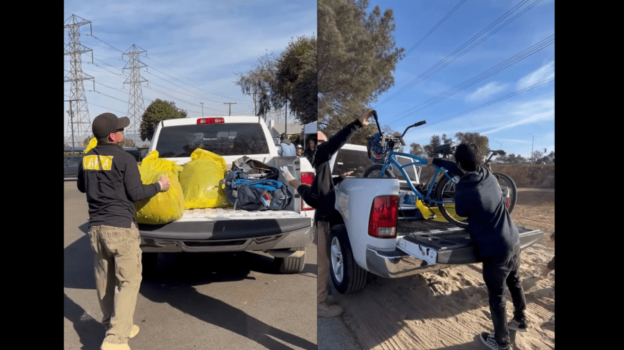 Thirty homeless people were moved out of an encampment in Santa Fe Springs as part of L.A. County's Pathway Home operation on Dec. 19, 2024. (Pathway Home)