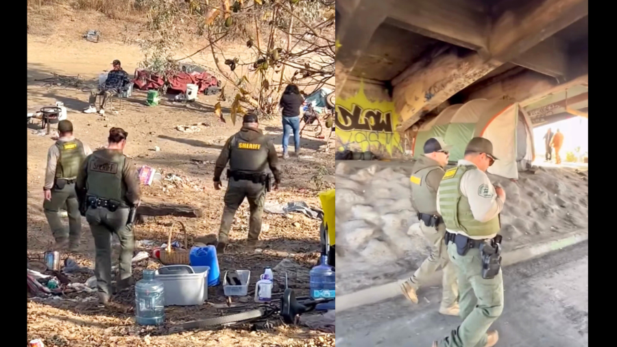 Thirty homeless people were moved out of an encampment in Santa Fe Springs as part of L.A. County's Pathway Home operation on Dec. 19, 2024. (Pathway Home)