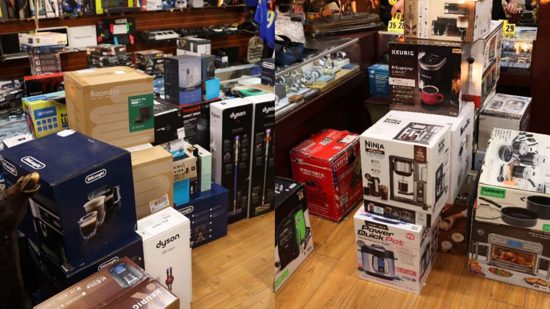 Over $20,000 worth of stolen merchandise was discovered during a retail theft bust at a pawn shop in Pacoima on Dec. 3, 2024. (San Fernando Police Department)