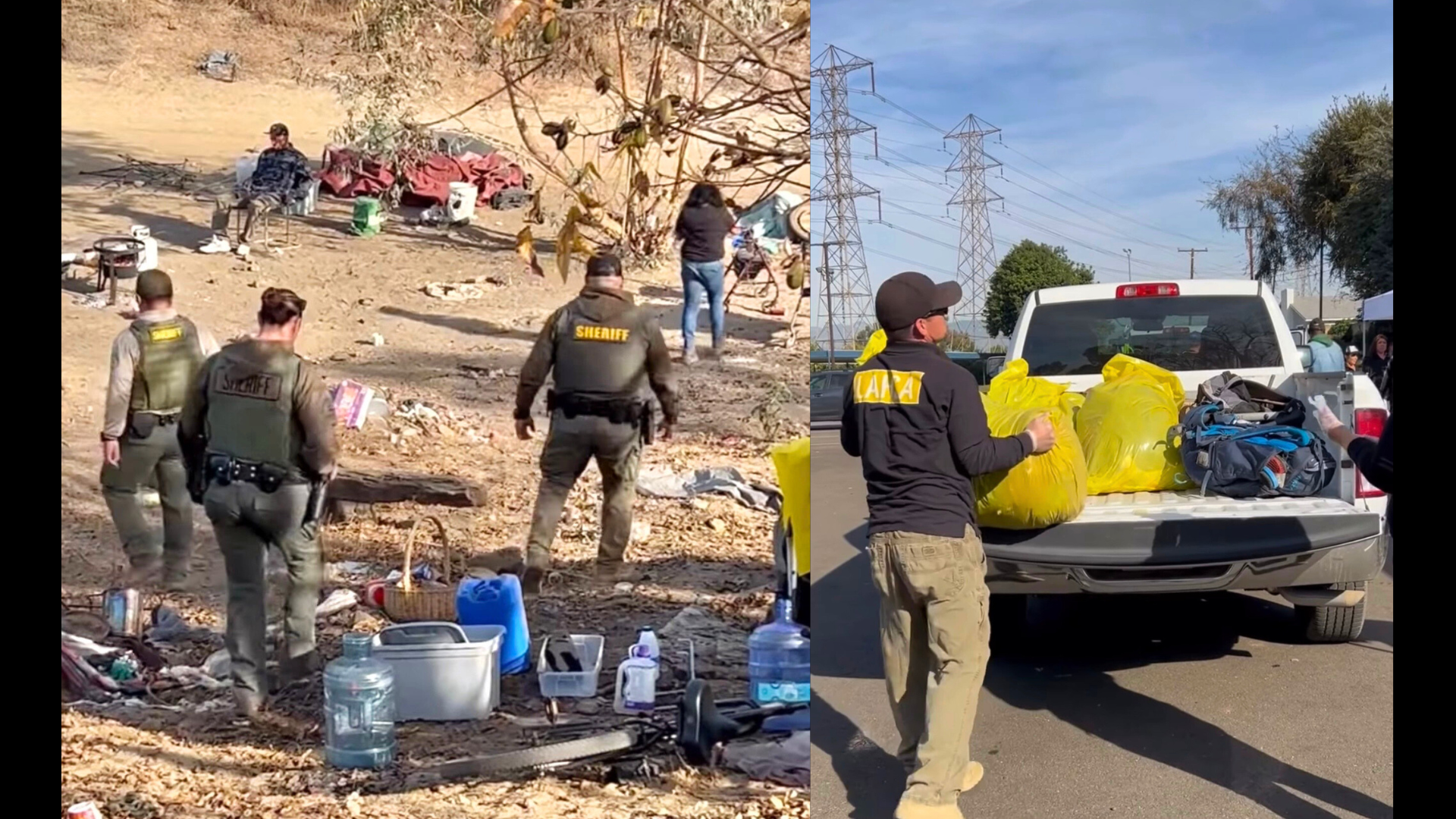 Thirty homeless people were moved out of an encampment in Santa Fe Springs as part of L.A. County's Pathway Home operation on Dec. 19, 2024. (Pathway Home)