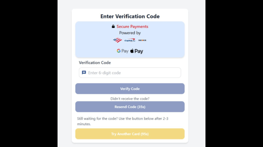 Photo of an fradulent online payment page when scanning the fake QR codes placed on parking kiosks and meters around downtown Riverside. (City of Riverside)