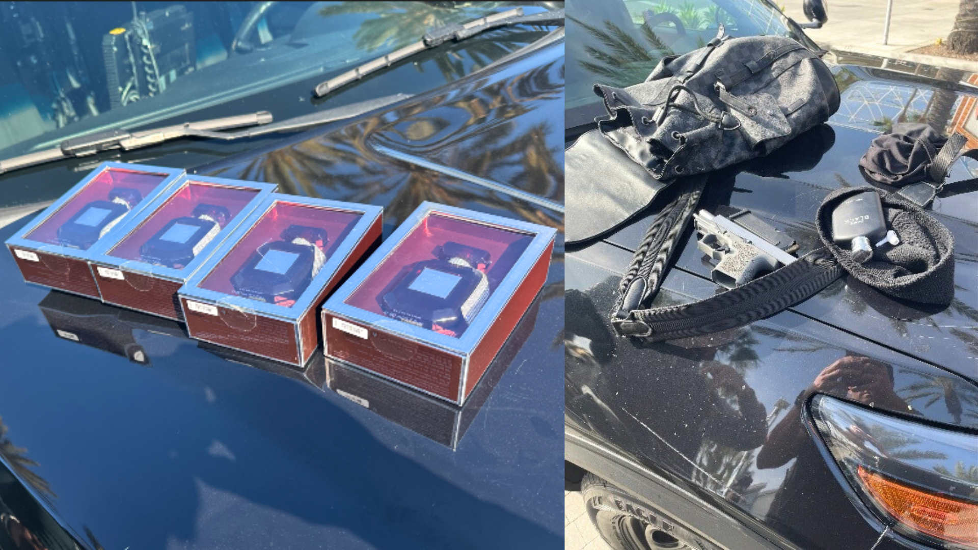 A collection of stolen merchandise was found during a statewide retail theft crackdown including clothing, shoes, fragrances and more. (California Highway Patrol)