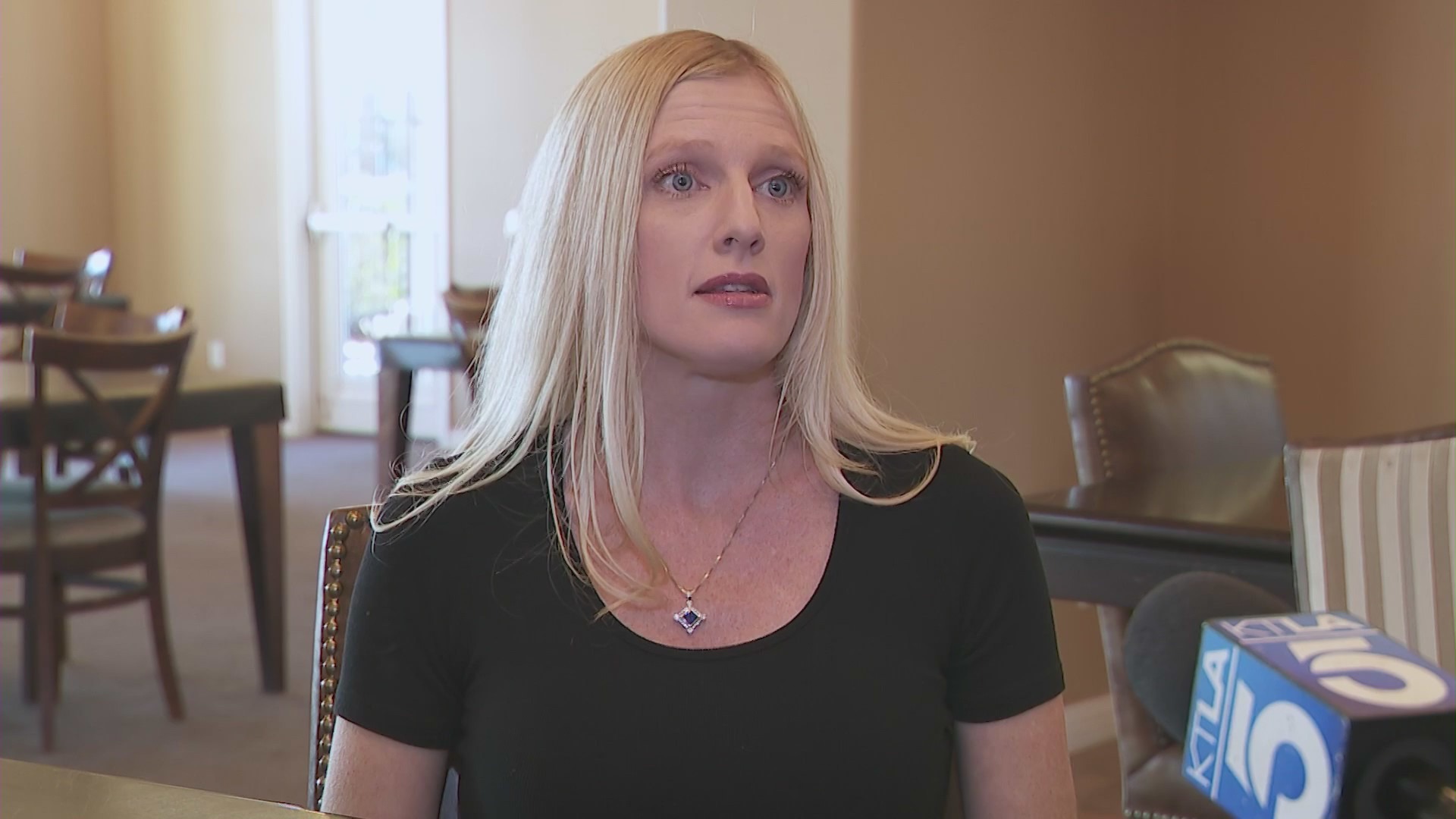 The victim, Erin Quinn, shares her story with KTLA on Dec. 20, 2024.
