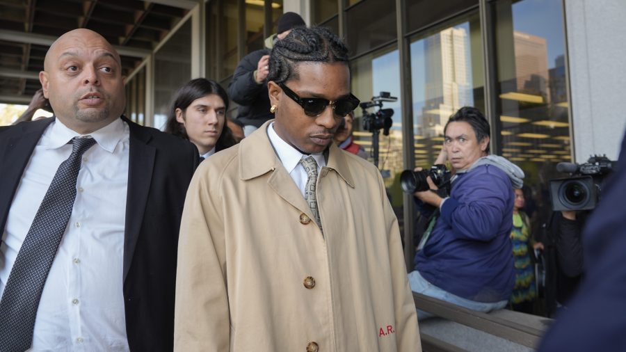 Rapper A$AP Rocky arrives at the Clara Shortridge Foltz Criminal Justice Center in Los Angeles