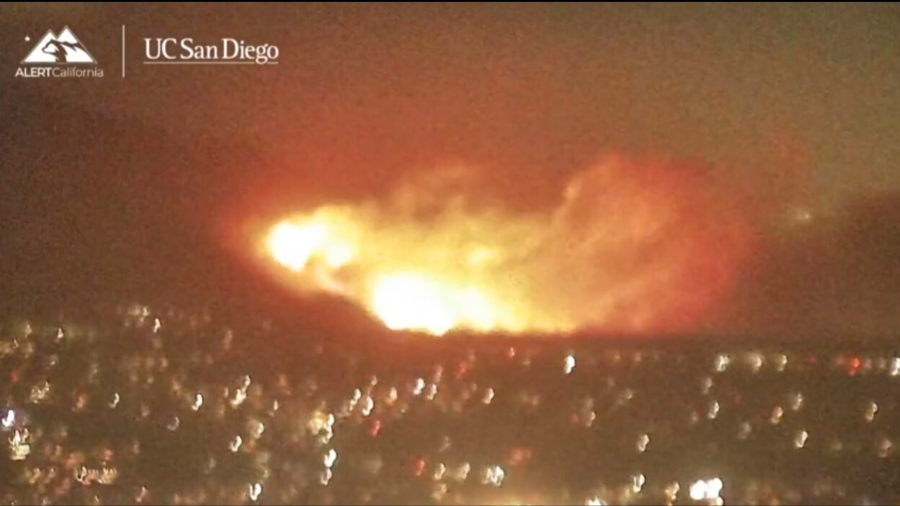 The Eaton Fire has burned hundreds of acres near Altadena on Jan. 7, 2025. (Alert California)