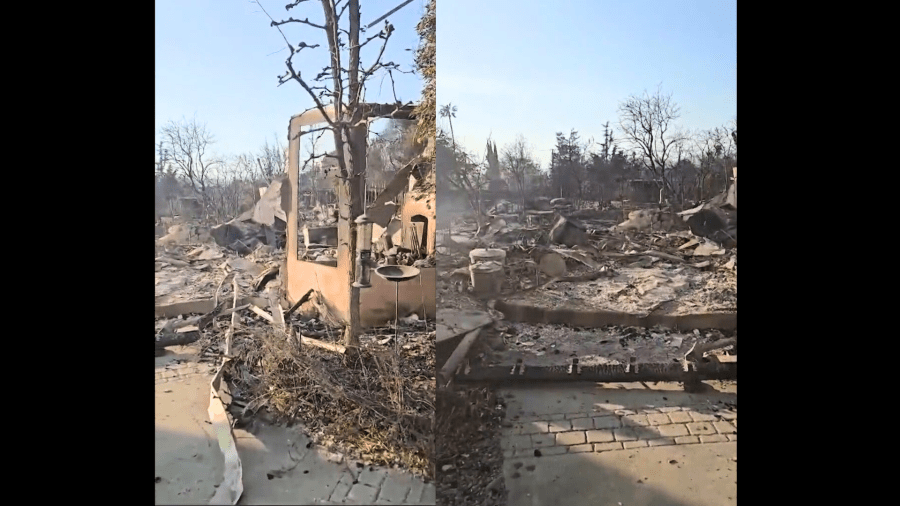 All eight homes belonging to several members of the Williams family were destroyed by the Eaton Fire in Southern California on Jan. 8, 2025.