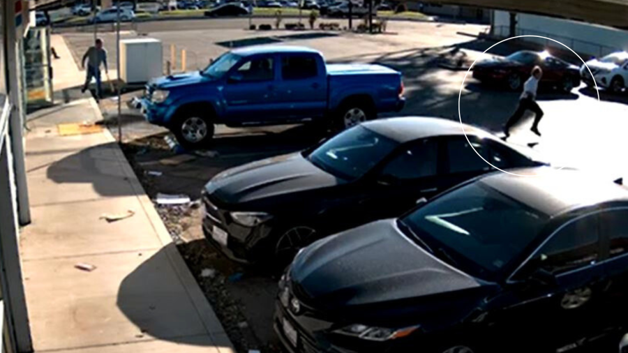 Surveillance footage of the suspect fleeing the scene after a deadly assault in Fontana on Jan. 10, 2025. (Fontana Police Department)