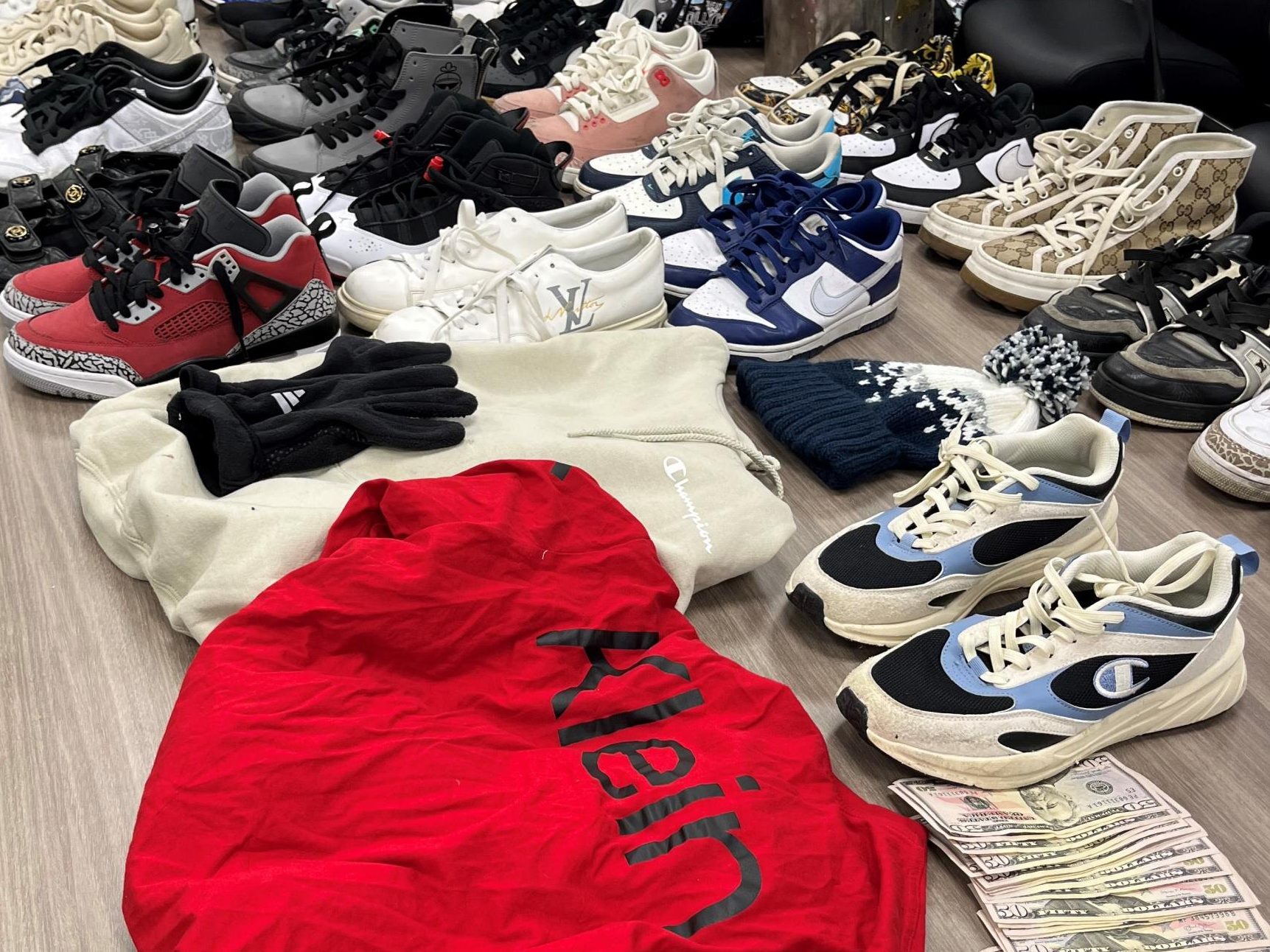 Items stolen by a suspected burglary crew consisting of Chilean nationals are shown in this lineup image provided by the Glendale Police Department on Jan. 29, 2025.