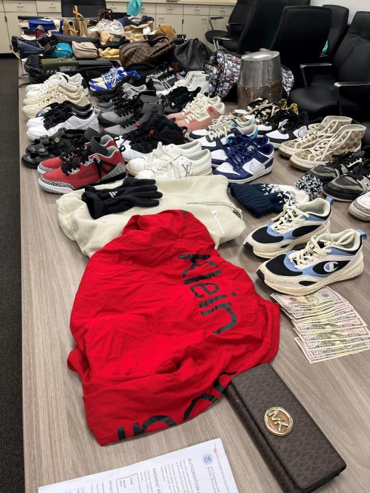 Items stolen by a suspected burglary crew consisting of Chilean nationals are shown in this lineup image provided by the Glendale Police Department on Jan. 29, 2025.
