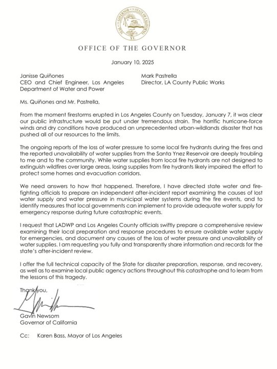 Newsom Letter