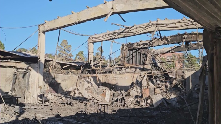 A large portion of Palisades Charter High School was destroyed by the Palisades Fire that ignited on Jan. 7, 2025. (KTLA)
