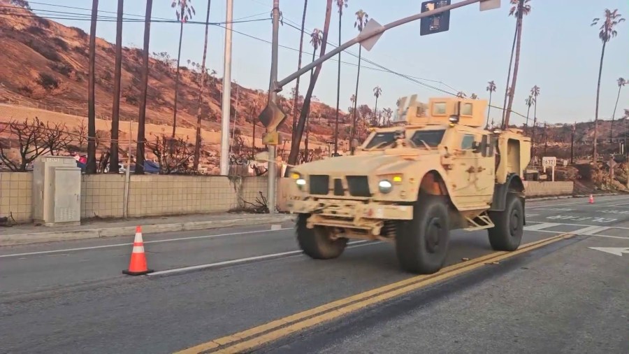 A surge of law enforcement will be present as Pacific Coast Highway reopens to the public on Sunday, Feb. 2, 2025 for the first time since the Palisades fire erupted on Jan. 7, 2025. (KTLA)