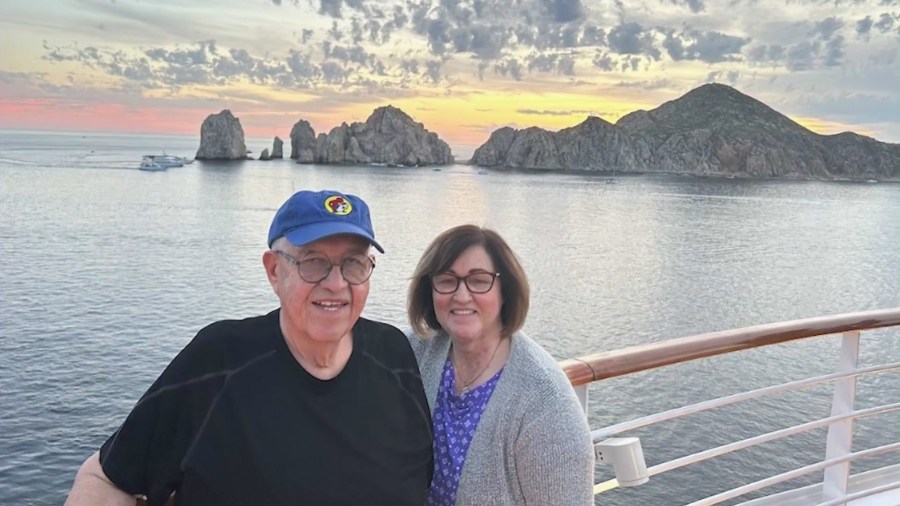Fritz Mendoza, 79, is pictured with his wife in a family photo.