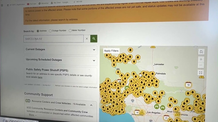 SoCal Edison said its Public Safety Power Shutoff occurs “during dangerous weather conditions to prevent our electric system from becoming a source of ignition. These safety shutoffs are a measure of last resort for keeping you and your community safe.”