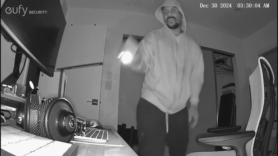 Video captured a pair of hooded burglars ransacking a Santa Monica condo complex while it was being fumigated for termites from Dec. 27-30, 2024. 