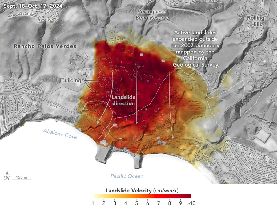 Palos Verdes Peninsula land movement