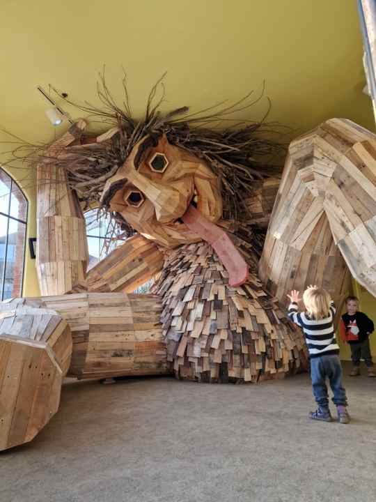 Thomas Dambo's newest troll sculpture debuted at the California Nature Museum in Solvang on Feb. 2, 2025. (Thomas Dambo)