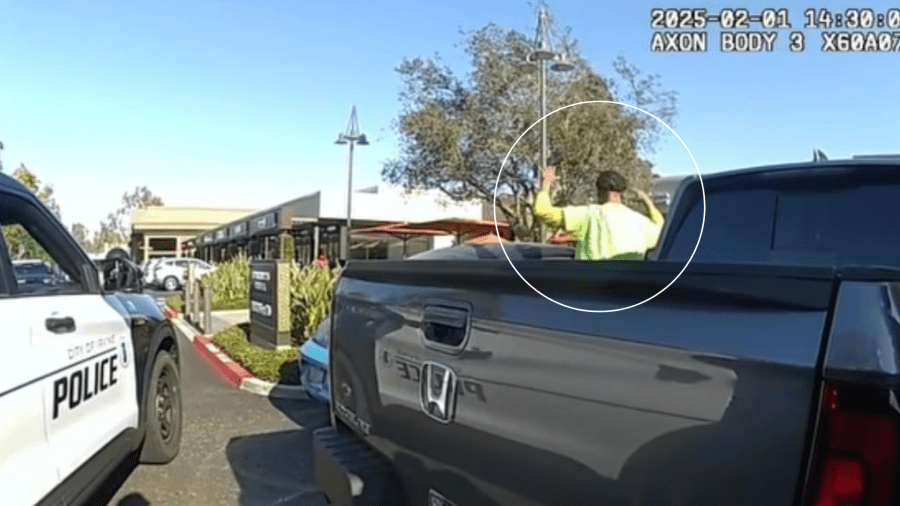 Two auto theft suspects were arrested in Irvine after they were tracked down using Apple Airpods' location tracking capabilities on Feb. 1, 2025. (Irvine Police Department)