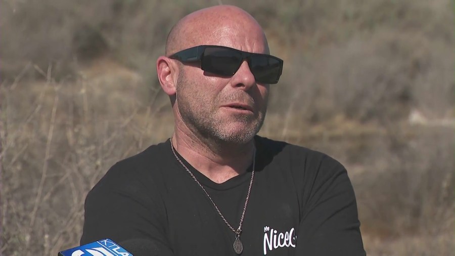 The victim's brother, Jason Nichols, speaks to KTLA on Feb. 20, 2025. He hopes the hit-and-run driver is caught soon. (KTLA)